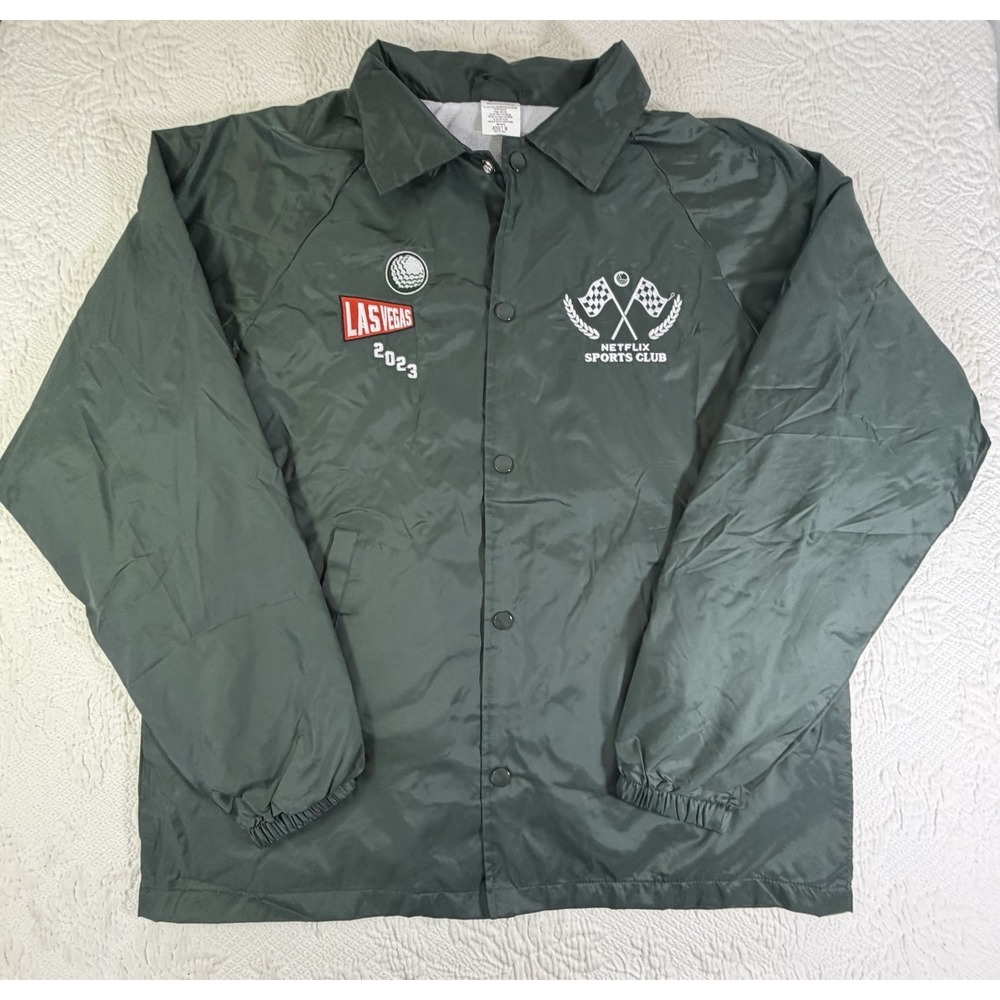 Rare Netflix Sports Club Windbreaker Golf Jacket Netflix Cup Las Vegas 2023 Sz M